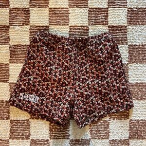 Pleasures Helium Woven Shorts Floral Heavyweight Embroidered Streetwear